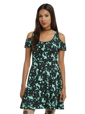 Disney The Little Mermaid Ariel silhouette cold shoulder mini dress